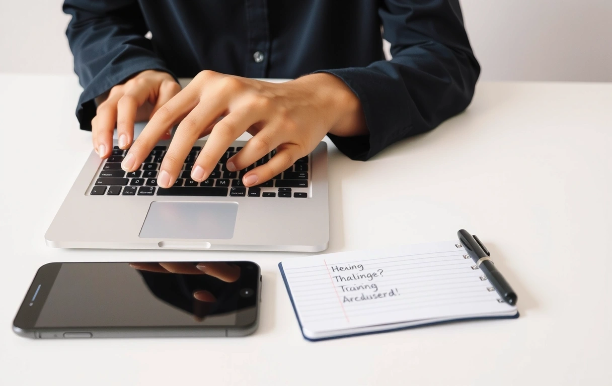 Ręce piszące na laptopie, symbolizujące kontrolę nad danymi